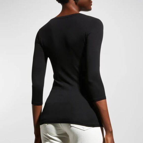 Majestic Filatures • Soft Touch 3/4-Sleeve Scoop-Neck Tee - Picture 2 of 4